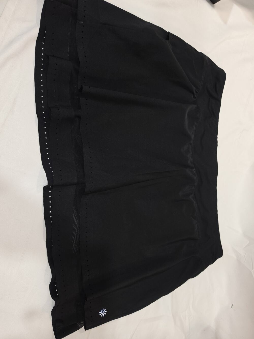 Athleta Women's Black Laser Run Pull On Eyelet Lined Athletic Skort XL B5 EUC